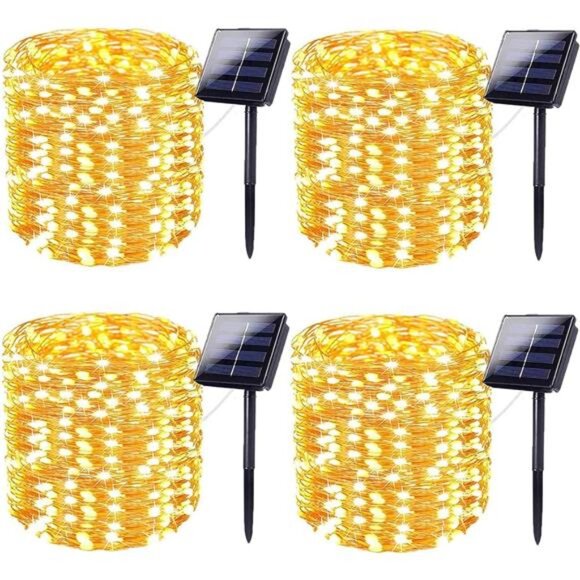 Solar String Lights Outdoor, 4-Pack Each 72FT 200 LED, Solar Twinkle Lights - Picture 1 of 7